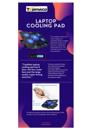 TopMate C5 Gaming Laptop Cooling Pad.