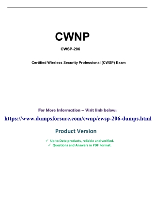 CWNP CWSP-206 dumps – Authentic CWSP-206 dumps - Dumpsforsure.com