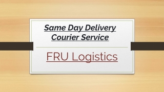 Same Day Delivery Courier Service - FRU Logistics