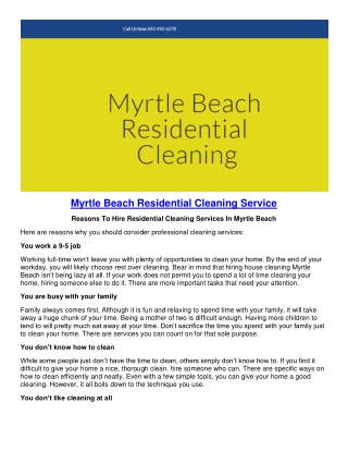 Myrtle Beach Condo Cleaning