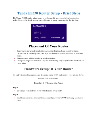 Easy Steps: Tenda FH330 Router Setup | DHCP & IP Configuration
