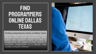 Find Programmers Online Dallas Texas