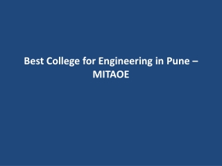 Best College for Engineering in Pune – MITAOE