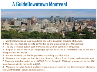 A Guide Downtown Montreal