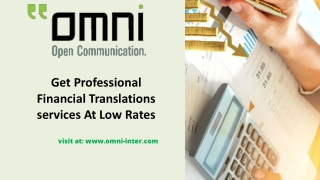 Get Professional Financial Translations services At Low Rates