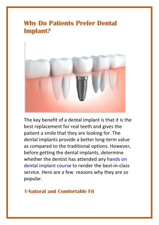 Why Do Patients Prefer Dental Implant?