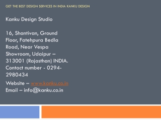 Get the best Design Services in India Kanku Design