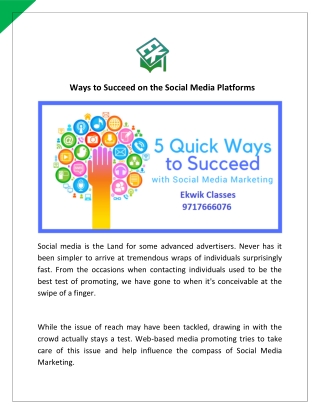 Ways to Succeed on the Social Media Platforms