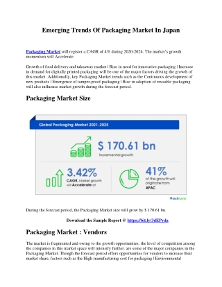 Emerging Trends Of Packaging Market In Japan