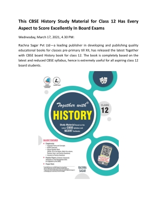 This CBSE History Study Material for Class 12 Has Every Aspect to Score Excellently In Board Exams