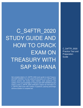 How to Prepare for C_S4FTR_2020 exam on Treasury with SAP S/4HANA