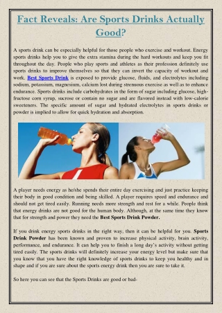 Fact reveals: Are Sports Drinks Actually Good?