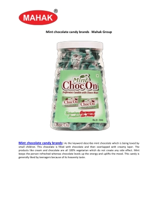 Mint chocolate candy brands - Mahak Group