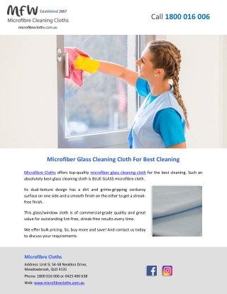 Microfiber Glass Cleaning Cloth For Best Cleaning