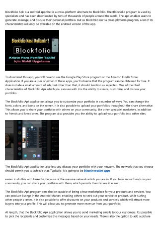 What You Can Expect From the Blockfolio Apk Program