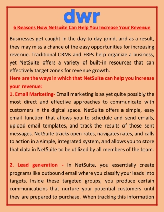 6 Reasons How Netsuite Can Help You Increase Your Revenue