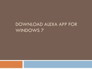 Download Alexa app for windows 7