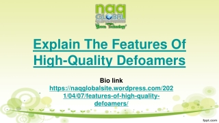 Explain High-Quality Defoamers