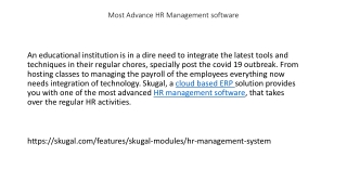 Most Advance HR Management software