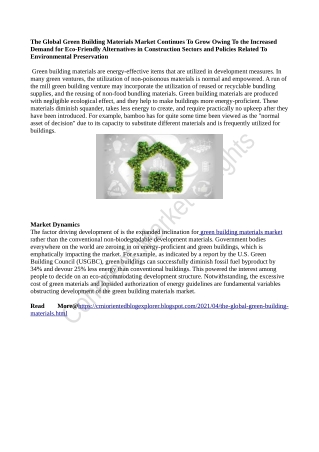 Green building materials market