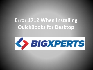 QuickBooks Install Error Code 1712