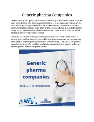 Generic pharma Companies
