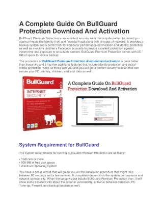 A complete guide on BullGuard Protection Download and Activation