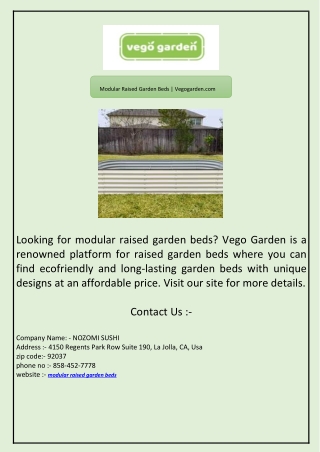 Modular Raised Garden Beds | Vegogarden.com