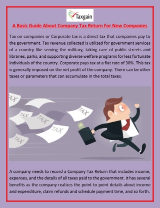 A Basic Guide About Company Tax Return For New Companies
