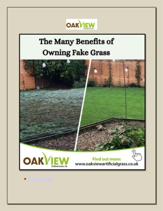 The Many Benefits of Owning Fake Grass