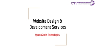 Website Design and Development Services