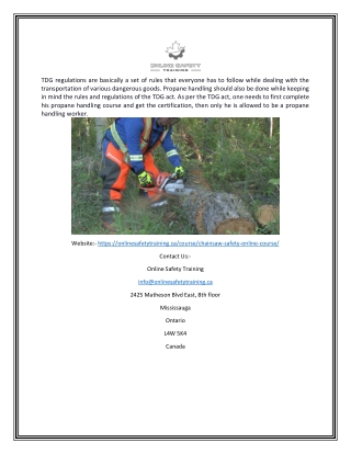 Chainsaw Safety and Operation | Onlinesafetytraining.ca