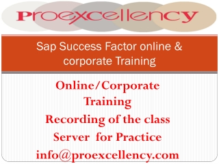 Proexcellency  provides Success Factor online training