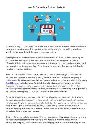 HowToGenerateABusinessWebsite