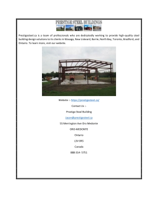 Steel Buildings | Prestigesteel.ca