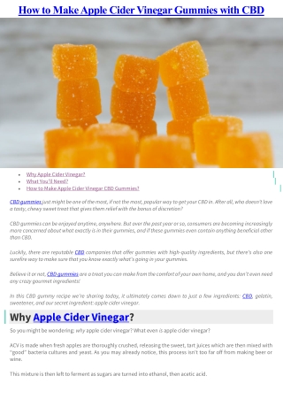 How to Make Apple Cider Vinegar Gummies with CBD