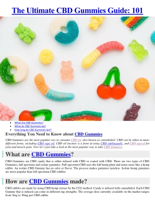 The Ultimate CBD Gummies Guide 101