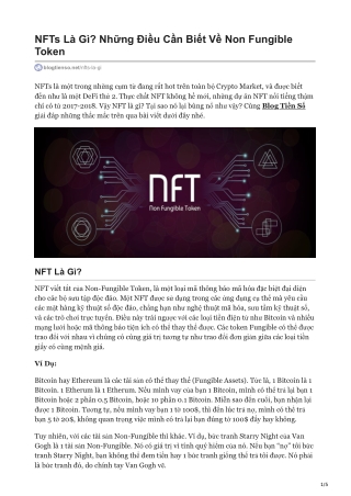 NFTs Là Gì? Những Điều Cần Biết Về Non Fungible Token