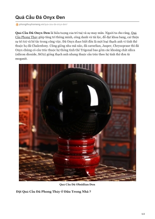 Quả Cầu Đá Onyx Đen
