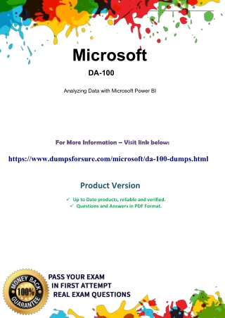 Boost preparation Microsoft  DA-100 dumps - Dumpsforsure.com