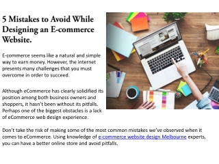 5 Mistakes to Avoid While Designing an E-commerce Website.