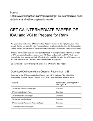 CA Final Study Material From VSI Istitute