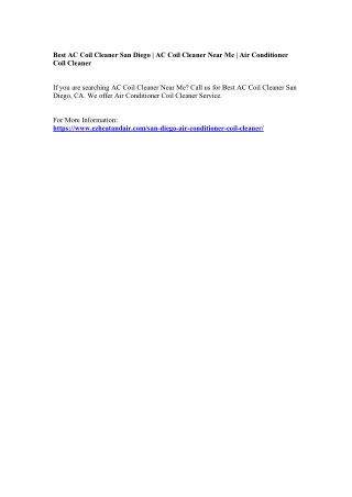 Best AC Coil Cleaner San Diego | AC Coil Cleaner Near Me | Air Conditioner Coil Cleaner