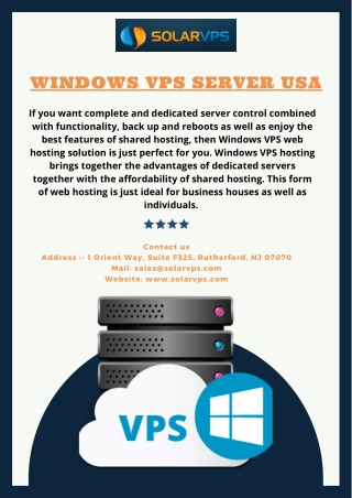 Windows VPS Server USA