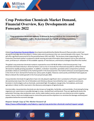 Crop Protection Chemicals Market Trends, Demand, and Long-Term Growth Outlook 2022