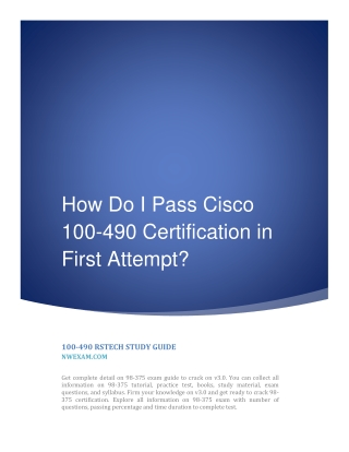How Do I Pass Cisco 100-490 Certification in First Attempt?