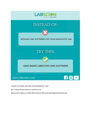 Choose The Right LIMS For Your Diagnostic Lab