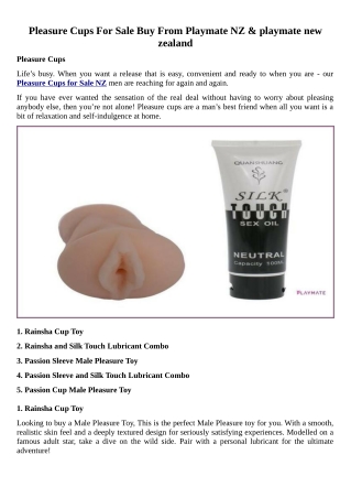 Pleasure Cups for Sale Playmate NZ