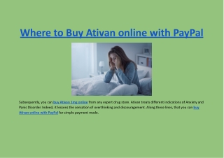 Where to Buy Ativan online with PayPal