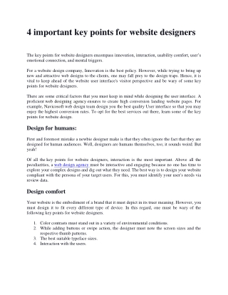 4 important key points for website designers